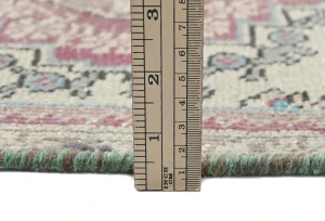 Semi Antique Muted Floral 1'5X2'4 Distressed Vintage Oriental Rug