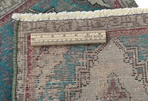 Semi Antique Muted Floral 1'5X2'4 Distressed Vintage Oriental Rug