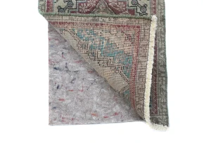 Semi Antique Muted Floral 1'5X2'4 Distressed Vintage Oriental Rug