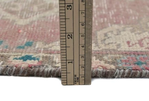 Semi Antique Muted Red Floral 1'7X2'2 Distressed Oriental Rug