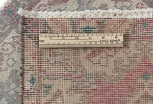Semi Antique Muted Red Floral 1'7X2'2 Distressed Oriental Rug