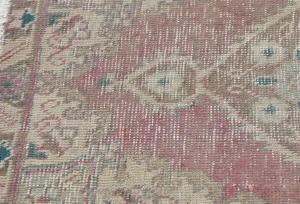 Semi Antique Muted Red Floral 1'7X2'2 Distressed Oriental Rug