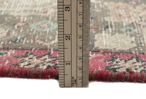 Semi Antique Muted Brown Floral 1'6X2'4 Distressed Oriental Rug
