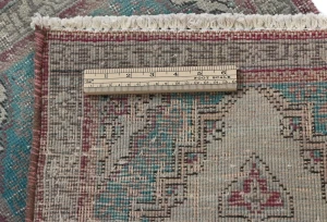 Semi Antique Muted Cream Floral 1'6X2'5 Distressed Oriental Rug