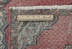 Semi Antique Muted Floral 1'9X2'5 Distressed Vintage Oriental Rug
