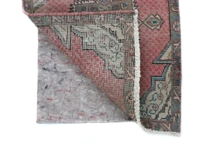 Semi Antique Muted Floral 1'9X2'5 Distressed Vintage Oriental Rug