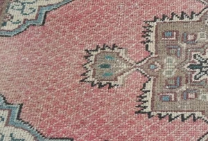 Semi Antique Muted Floral 1'9X2'5 Distressed Vintage Oriental Rug