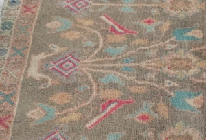 Semi Antique Muted Floral 2x3 Distressed Oriental Rug