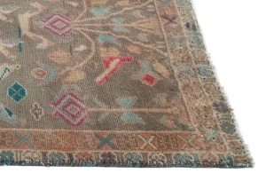 Semi Antique Muted Floral 2x3 Distressed Oriental Rug
