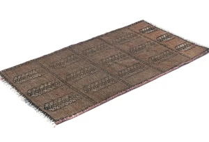 Semi Antique Muted Floral 1'5X2'9 Distressed Vintage Oriental Rug