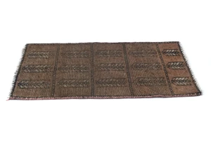 Semi Antique Muted Floral 1'5X2'9 Distressed Vintage Oriental Rug