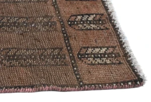 Semi Antique Muted Floral 1'5X2'9 Distressed Vintage Oriental Rug