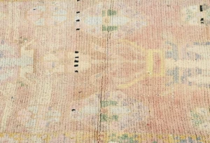 Semi Antique Muted Floral 1'5X2'9 Distressed Vintage Oriental Rug