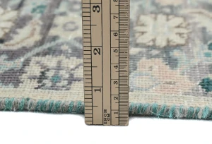 Semi Antique Muted Brownish Gray Floral 1'3X2'3 Distressed Oriental Rug