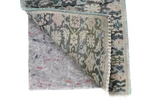 Semi Antique Muted Brownish Gray Floral 1'3X2'3 Distressed Oriental Rug