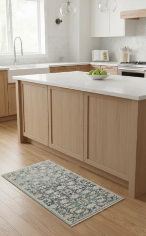 Semi Antique Muted Brownish Gray Floral 1'3X2'3 Distressed Oriental Rug