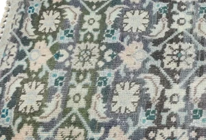 Semi Antique Muted Brownish Gray Floral 1'3X2'3 Distressed Oriental Rug