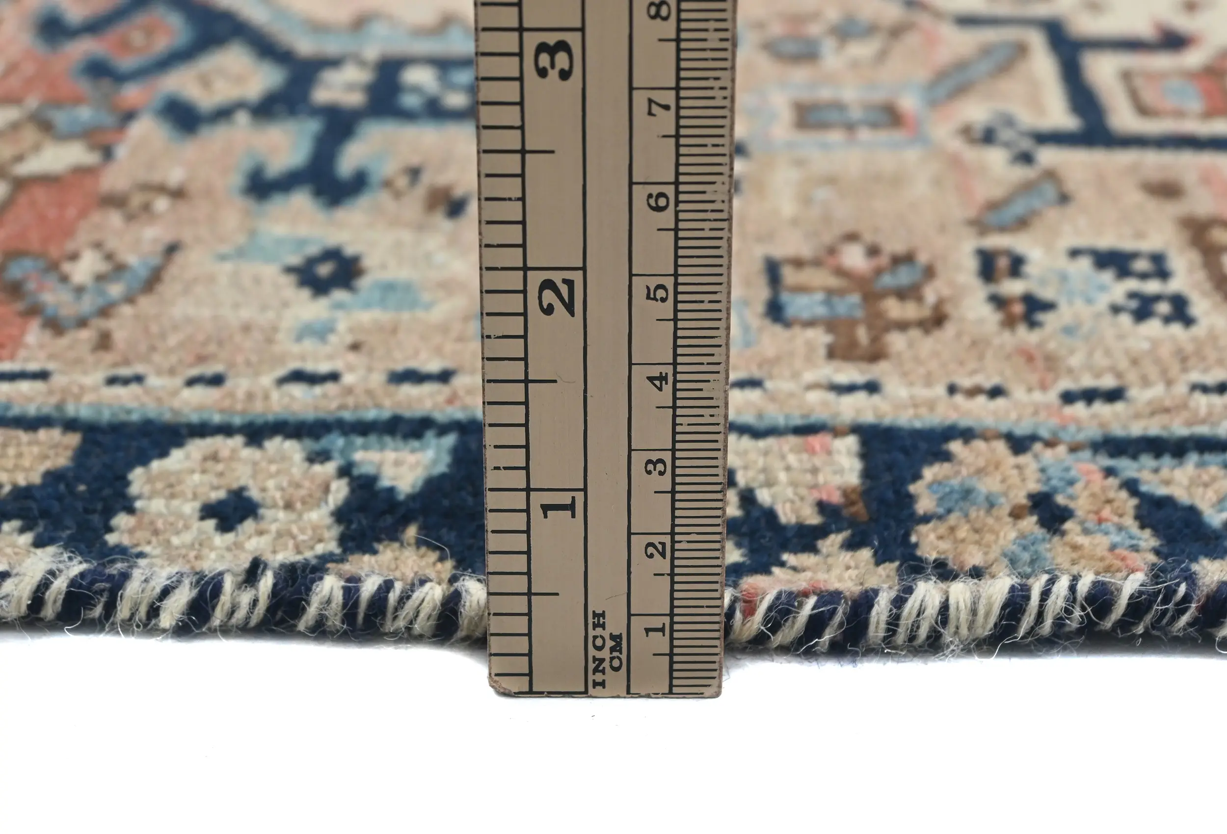 Semi Antique Muted Beige Floral 1'8X2'3 Distressed Oriental Rug