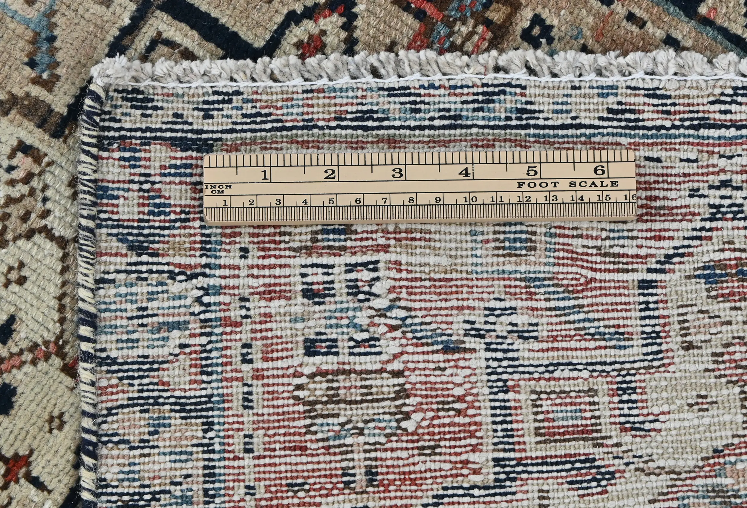 Semi Antique Muted Beige Floral 1'8X2'3 Distressed Oriental Rug
