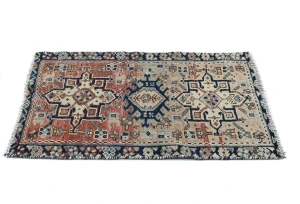 Semi Antique Muted Beige Floral 1'8X2'3 Distressed Oriental Rug