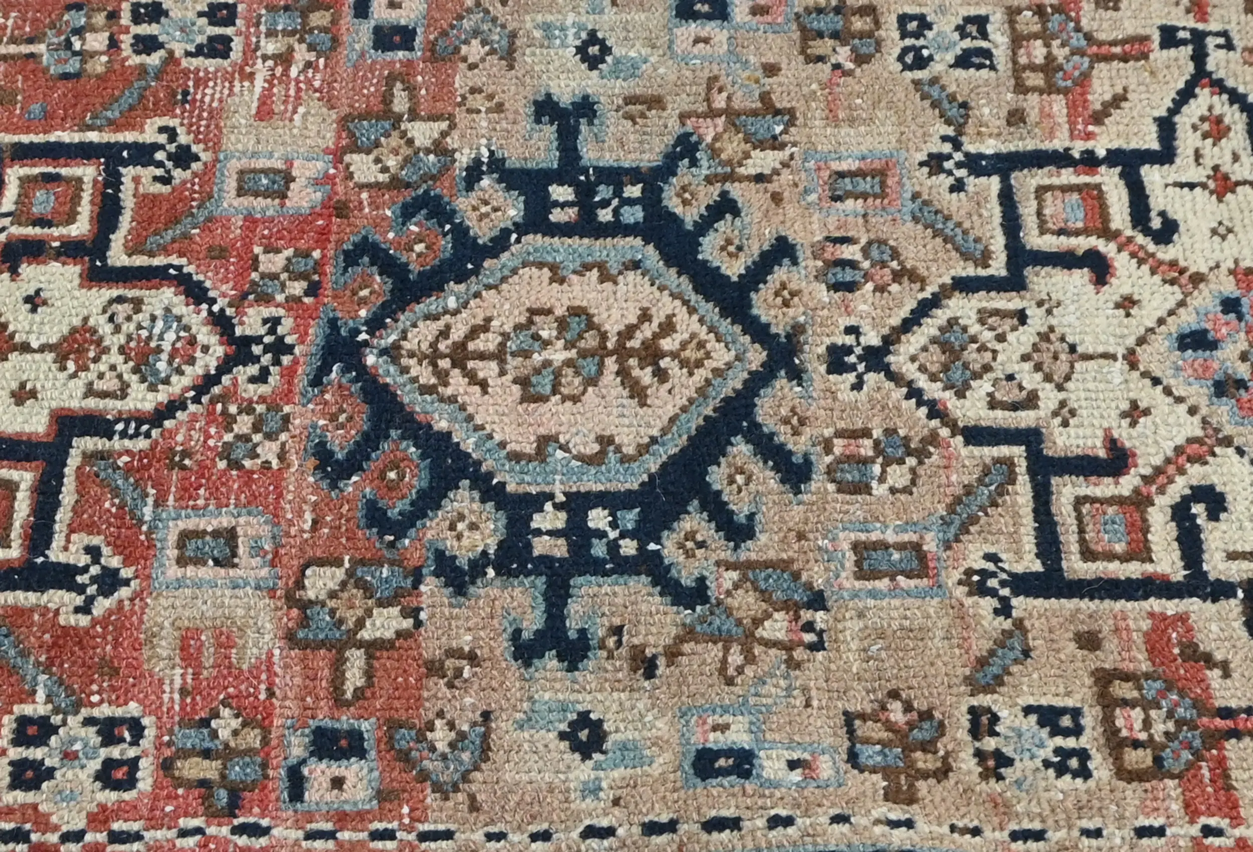 Semi Antique Muted Beige Floral 1'8X2'3 Distressed Oriental Rug