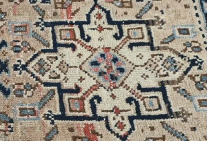 Semi Antique Muted Beige Floral 1'8X2'3 Distressed Oriental Rug