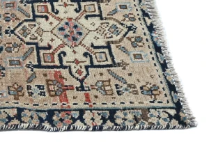 Semi Antique Muted Beige Floral 1'8X2'3 Distressed Oriental Rug