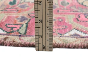 Semi Antique Muted Fuchsia Red Floral 2x3 Distressed Oriental Rug