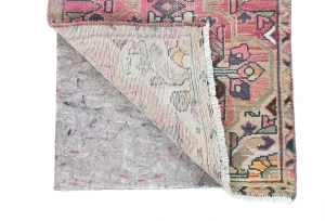 Semi Antique Muted Fuchsia Red Floral 2x3 Distressed Oriental Rug