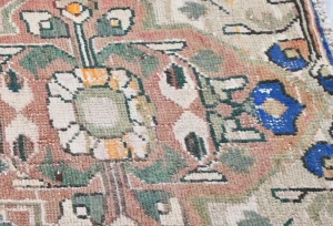 Semi Antique Muted Floral 1'7X2'7 Distressed Oriental Rug