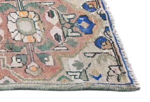 Semi Antique Muted Floral 1'7X2'7 Distressed Oriental Rug
