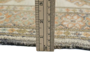 Semi Antique Muted Cream Floral 2X2 Distressed Oriental Square Rug
