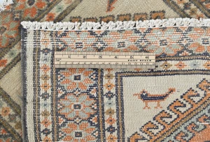 Semi Antique Muted Cream Floral 2X2 Distressed Oriental Square Rug