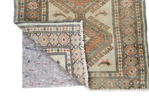 Semi Antique Muted Cream Floral 2X2 Distressed Oriental Square Rug