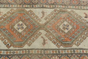 Semi Antique Muted Cream Floral 2X2 Distressed Oriental Square Rug