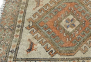 Semi Antique Muted Cream Floral 2X2 Distressed Oriental Square Rug