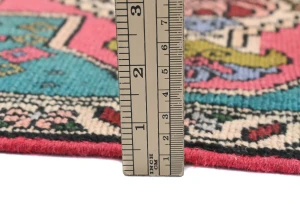 Semi Antique Muted Teal Floral 2X3 Distressed Oriental Rug