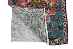 Semi Antique Muted Teal Floral 2X3 Distressed Oriental Rug