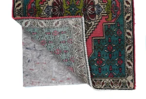 Semi Antique Muted Floral 1'11X2'8 Distressed Oriental Rug