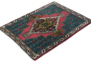 Semi Antique Muted Floral 1'11X2'8 Distressed Oriental Rug