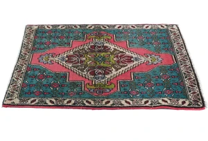 Semi Antique Muted Floral 1'11X2'8 Distressed Oriental Rug