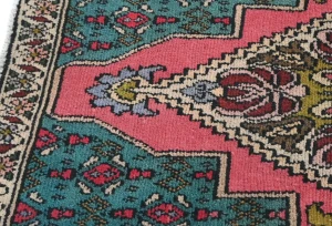 Semi Antique Muted Floral 1'11X2'8 Distressed Oriental Rug