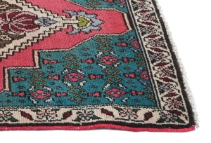 Semi Antique Muted Floral 1'11X2'8 Distressed Oriental Rug