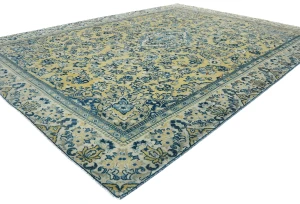 Semi Antique Muted Colors Floral Tribal 9X12 Vintage Oriental Rug