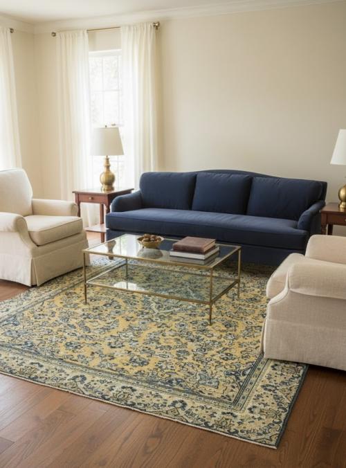 Semi Antique Muted Colors Floral Tribal 9X12 Vintage Oriental Rug