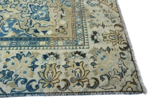 Semi Antique Muted Colors Floral Tribal 9X12 Vintage Oriental Rug