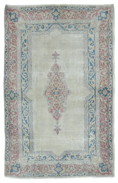 Semi Antique Muted Floral 3X5 Distressed Oriental Rug