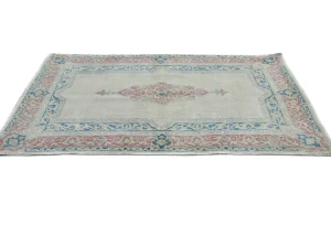 Semi Antique Muted Floral 3X5 Distressed Oriental Rug