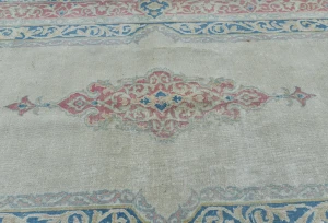 Semi Antique Muted Floral 3X5 Distressed Oriental Rug