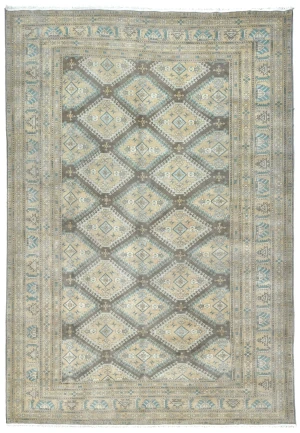 Muted Gray Tribal 10X13 Vintage Oriental Rug